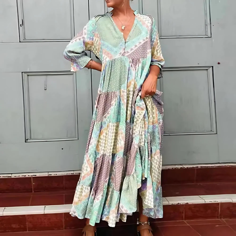 Nadine™ - Elegant Printed Dress - Bandorial