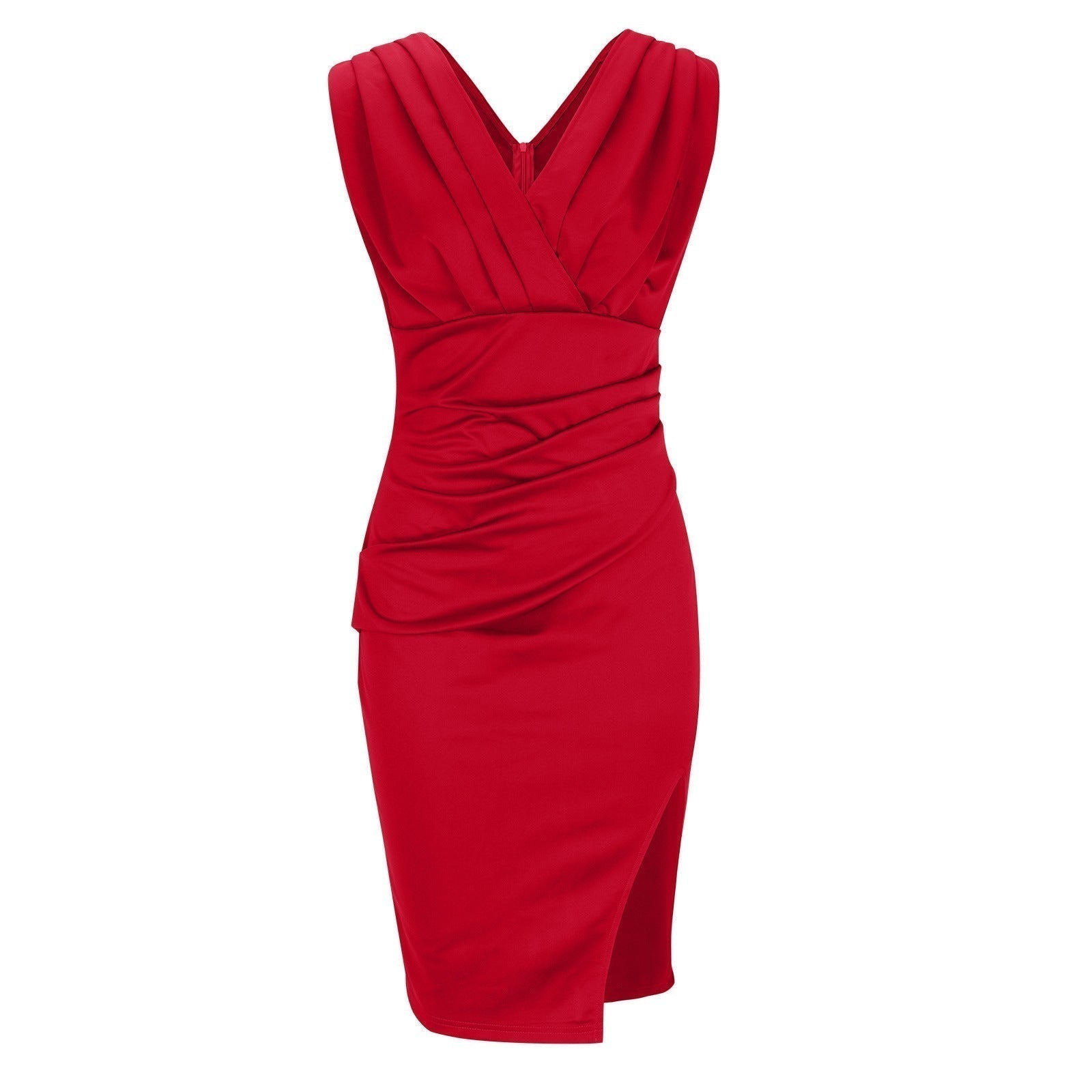 Nadinee™ - V-Neck Dress With Slit - Bandorial