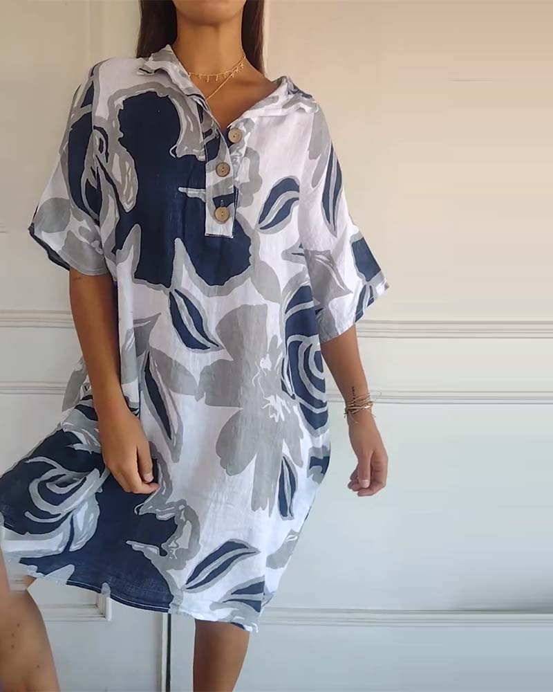 Clementine™ - Floral Shirt Dress - Bandorial