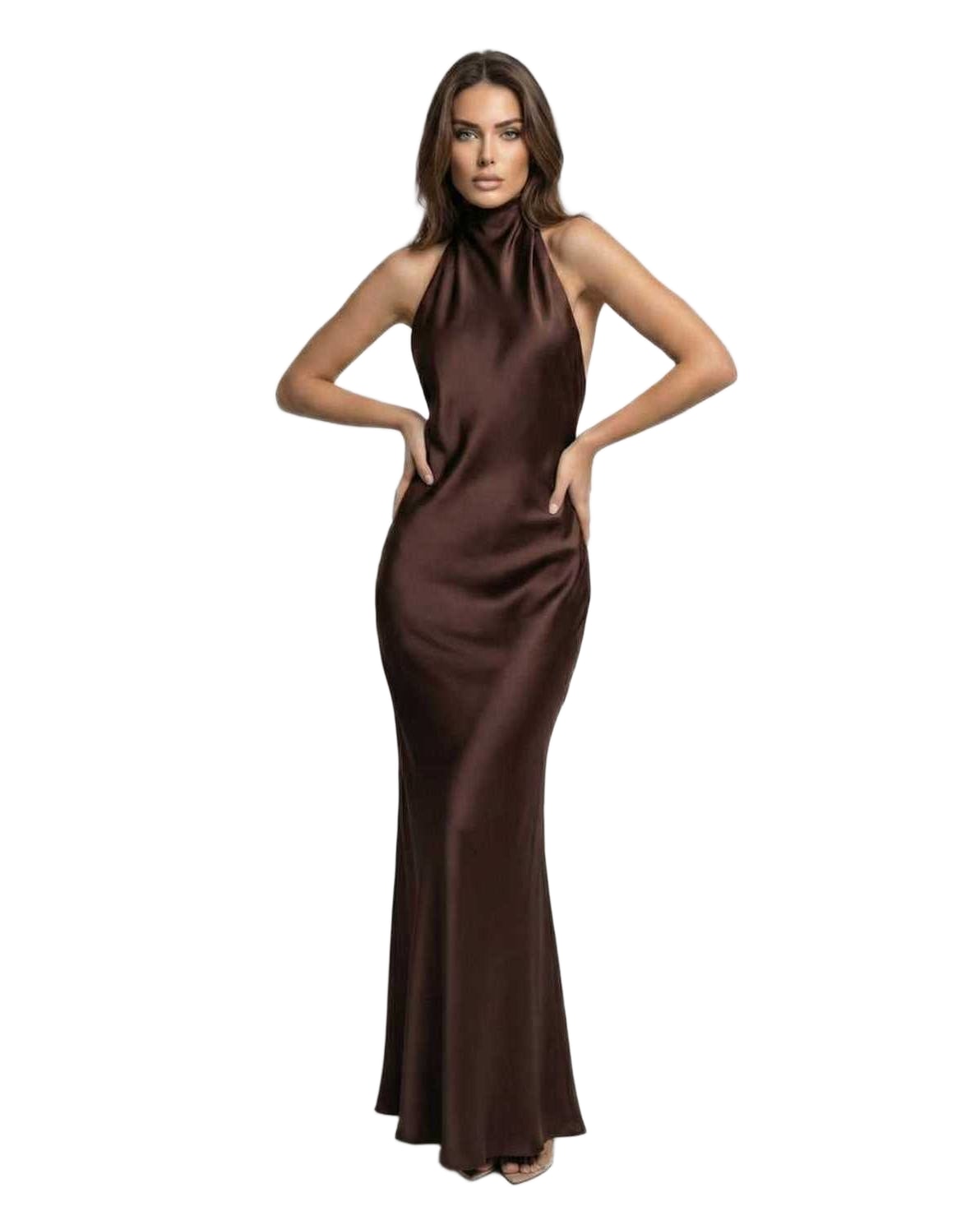 Evening halter maxi dress