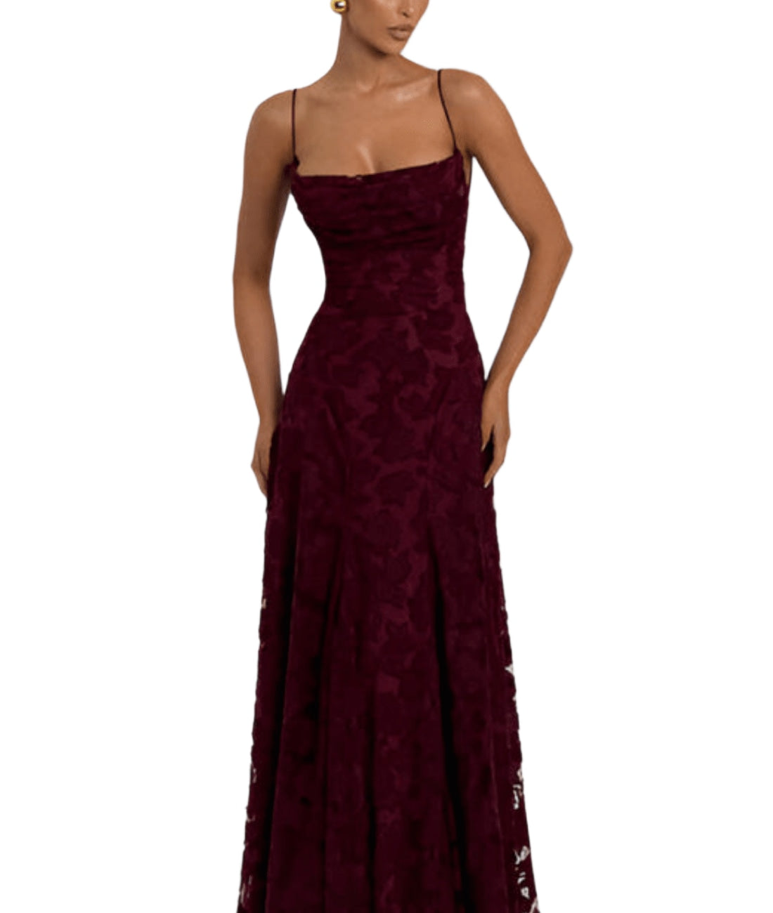 Floral spaghetti strap open back maxi dress