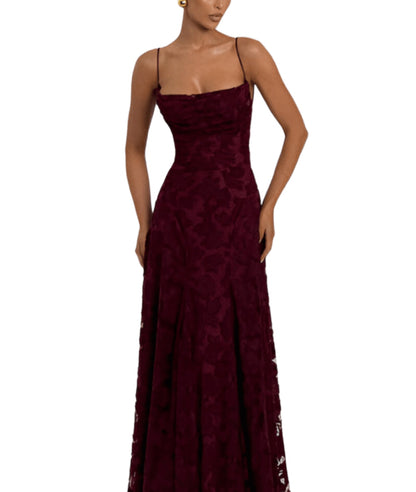 Floral spaghetti strap open back maxi dress