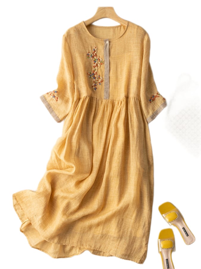 Summer embroidered midi dress