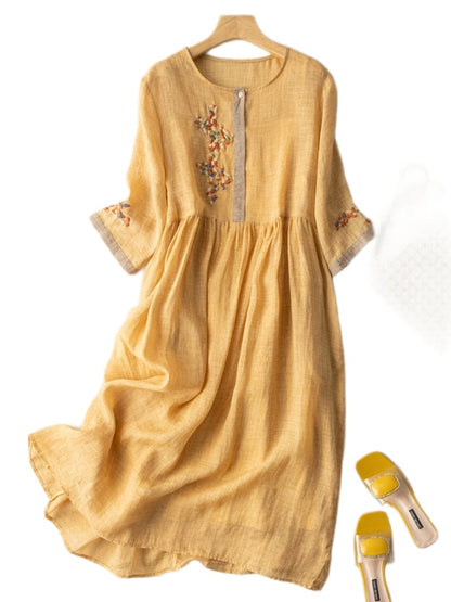 Summer embroidered midi dress