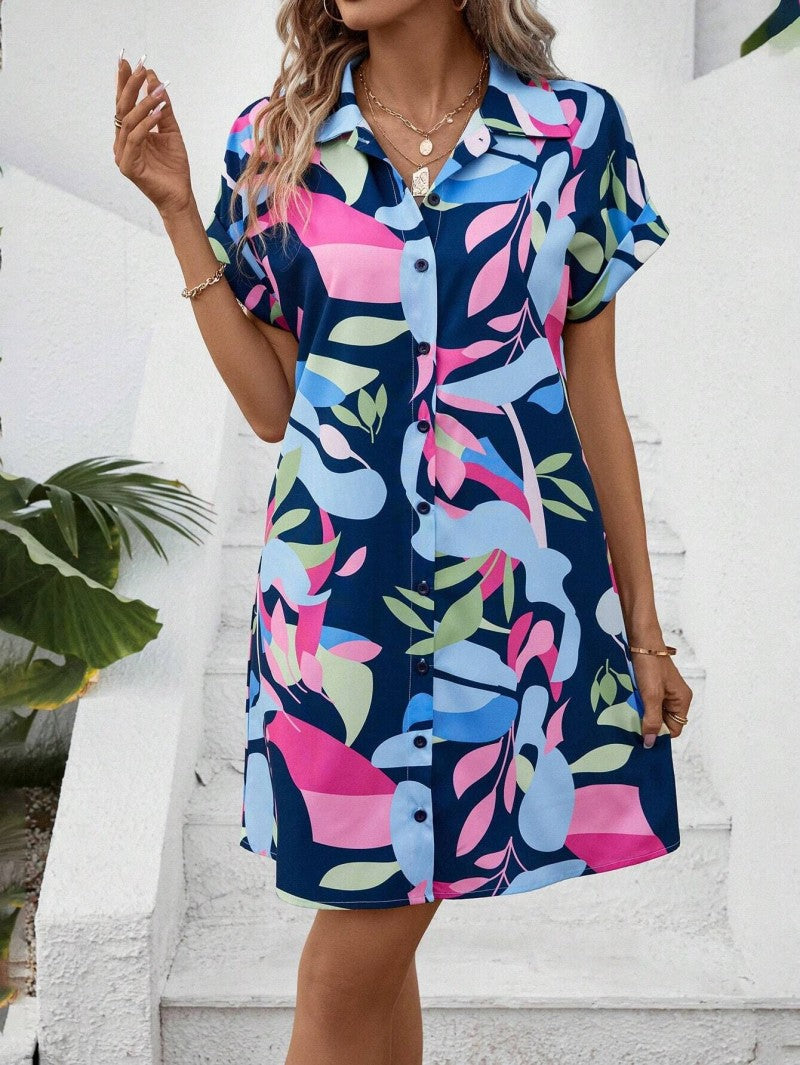 Tiana™ - Printed Button Down Dress - Bandorial