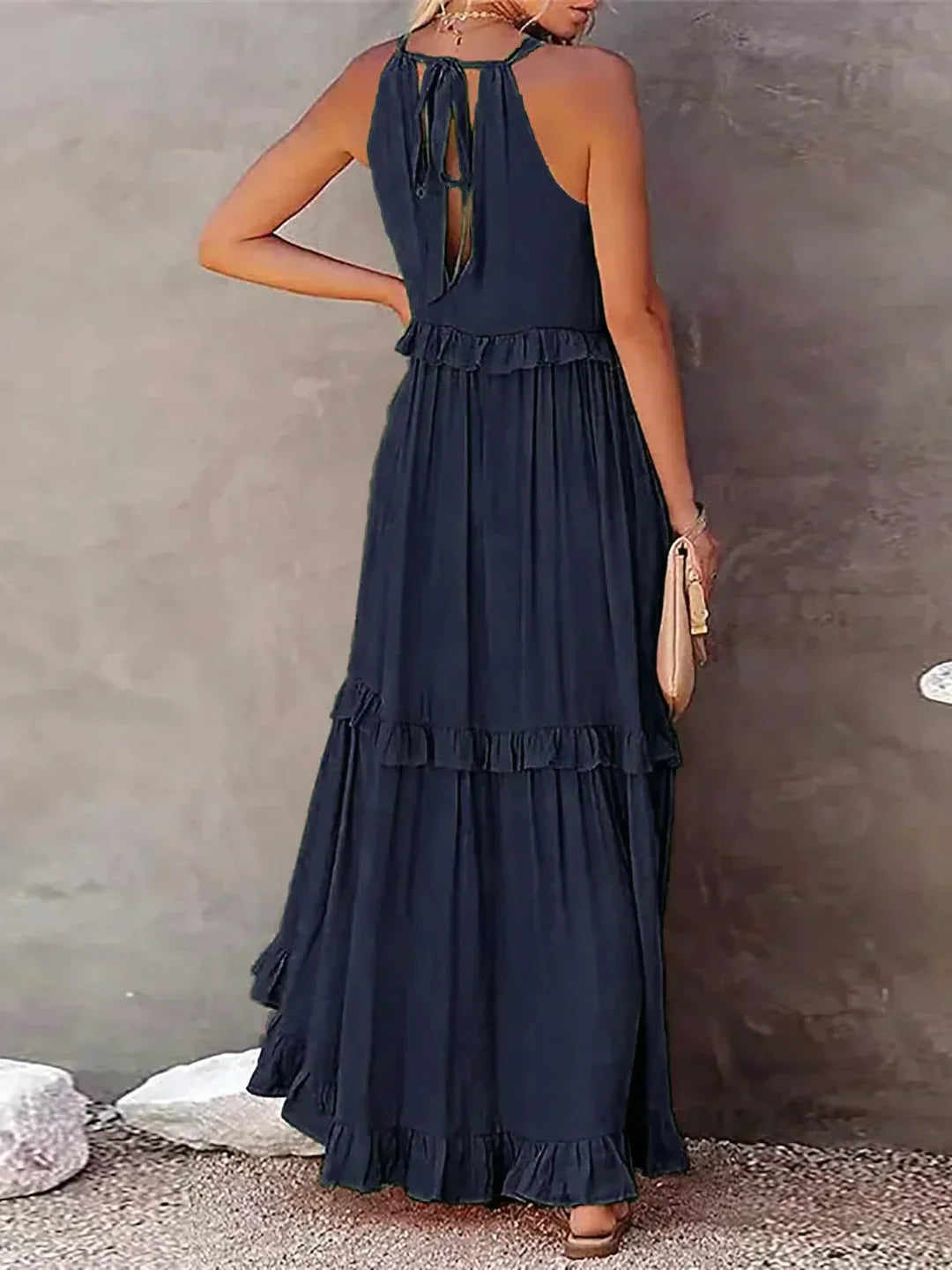 Emilia™ - Halter Ruffle Maxi Dress - Bandorial