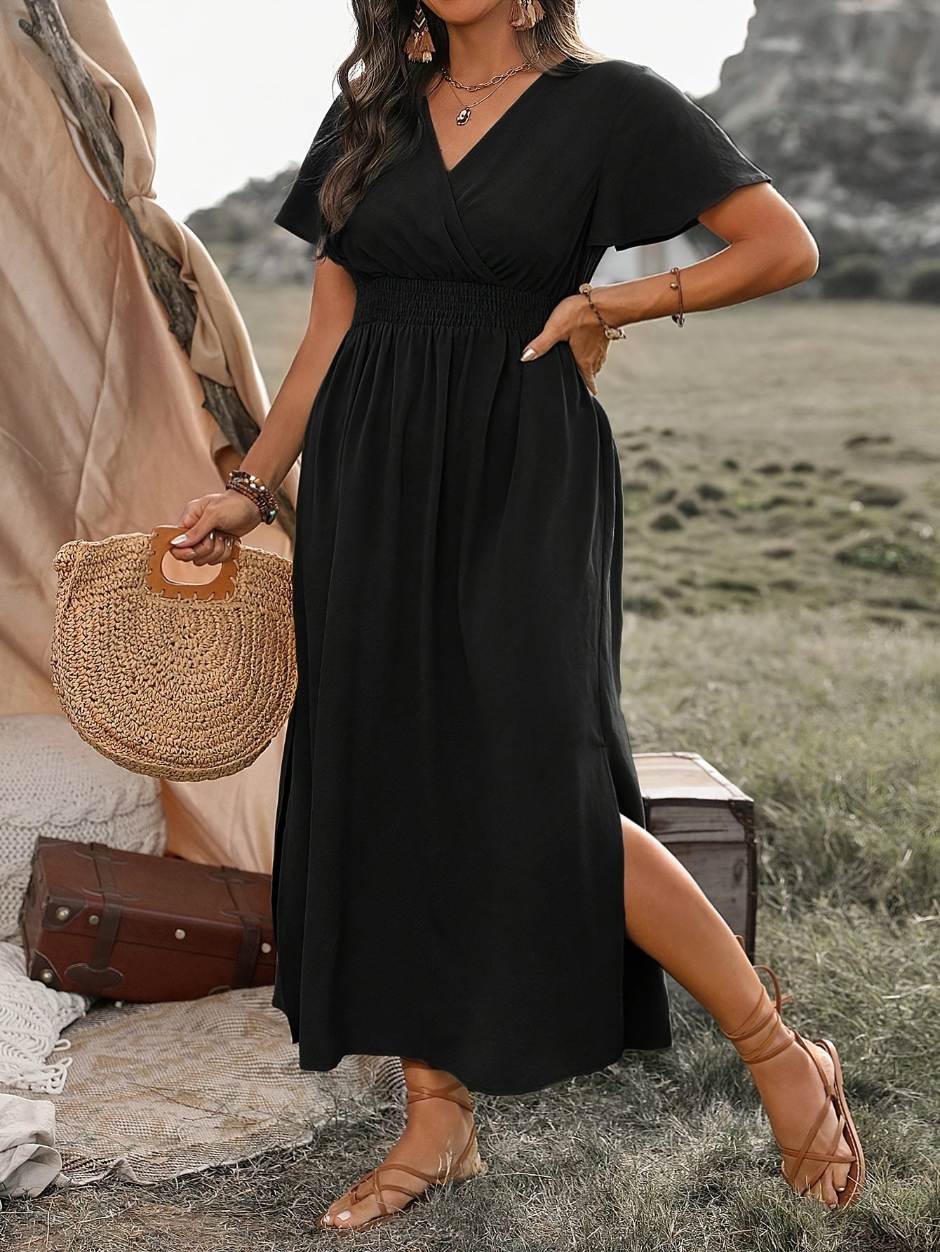 MARY™ - Elegant Summer Dress with V-Neck - Bandorial