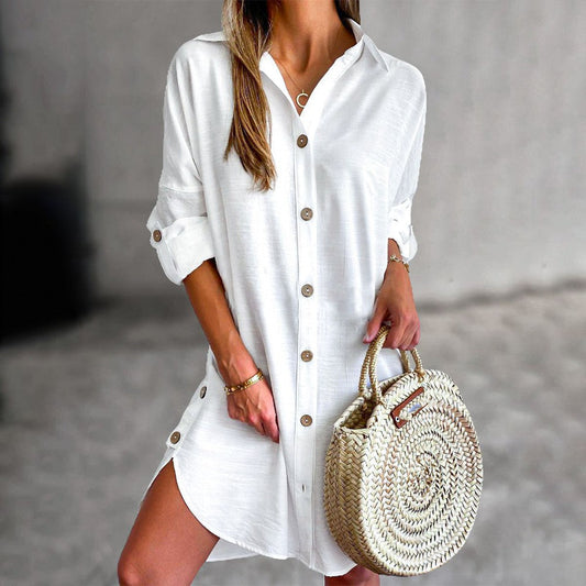 Cassy™ - Button-Up Shirt Dress - Bandorial