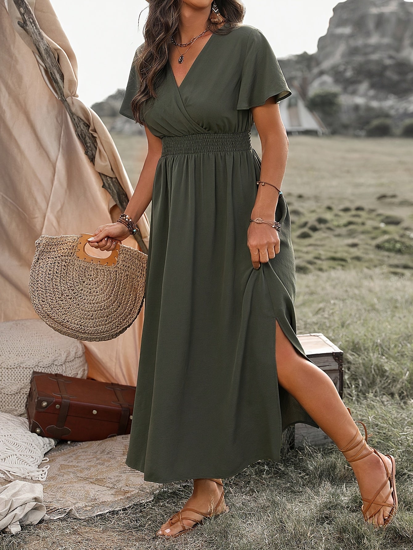 MARY™ - Elegant Summer Dress with V-Neck - Bandorial