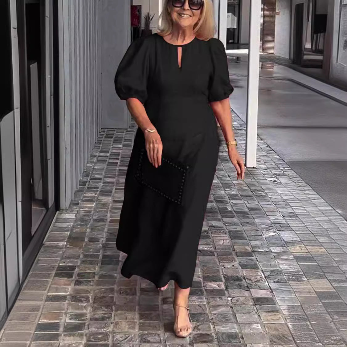 Carla™ - Elegant Puff-Sleeve Dress - Bandorial