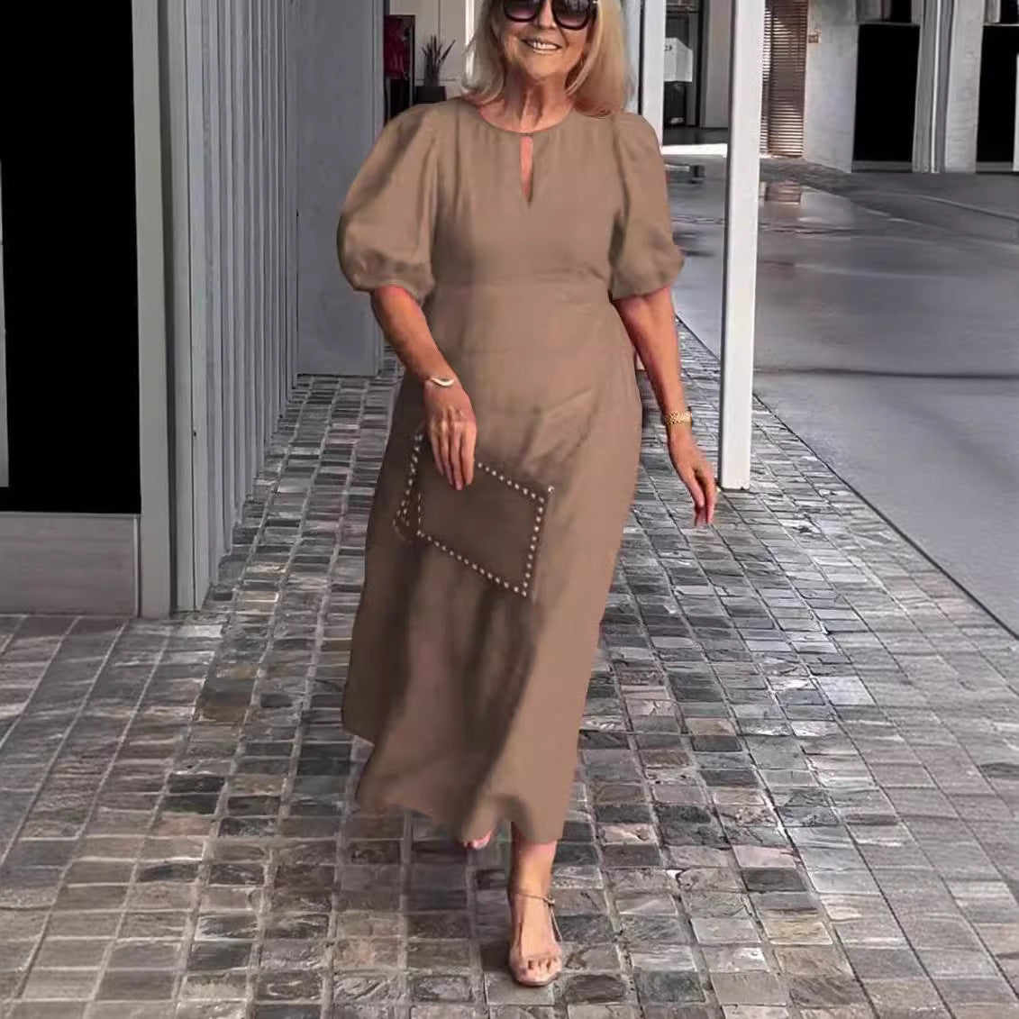 Carla™ - Elegant Puff-Sleeve Dress - Bandorial