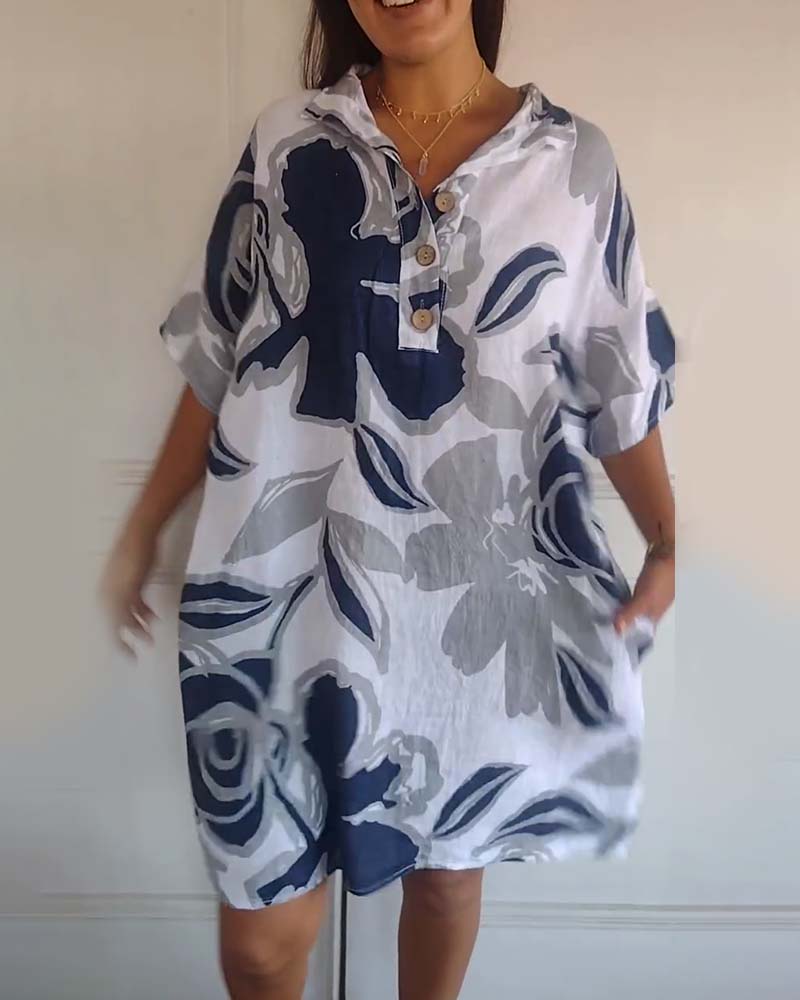 Clementine™ - Floral Shirt Dress - Bandorial