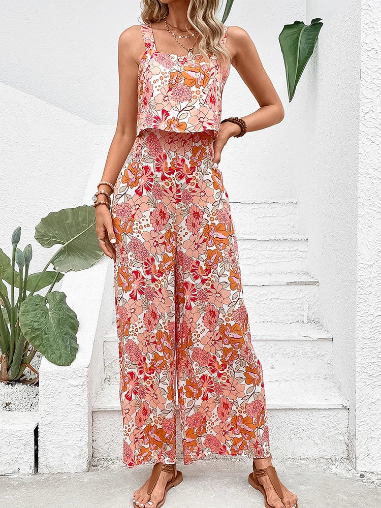 Sandra™ - Floral Wide-leg Jumpsuit - Bandorial