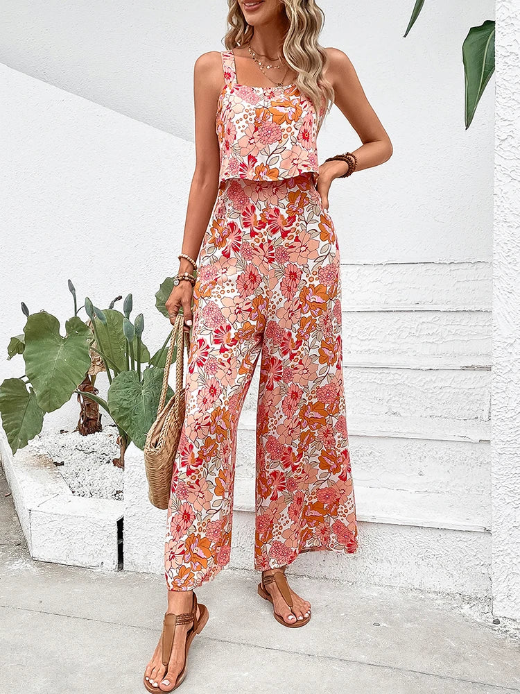 Sandra™ - Floral Wide-leg Jumpsuit - Bandorial