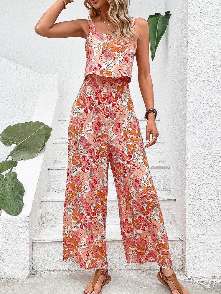 Sandra™ - Floral Wide-leg Jumpsuit - Bandorial