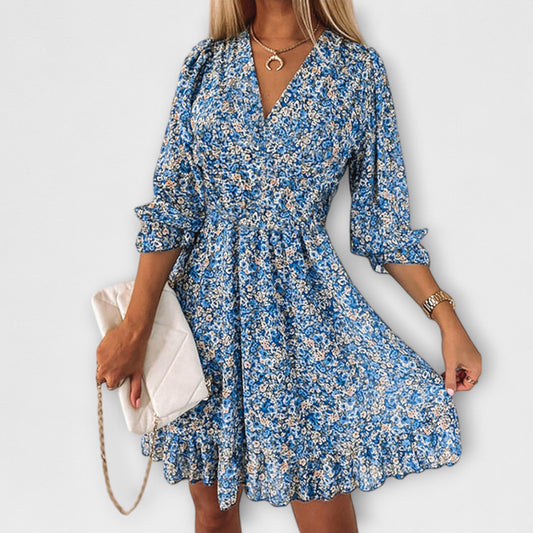 SARAH I FLORAL PUFF SLEEVE DRESS