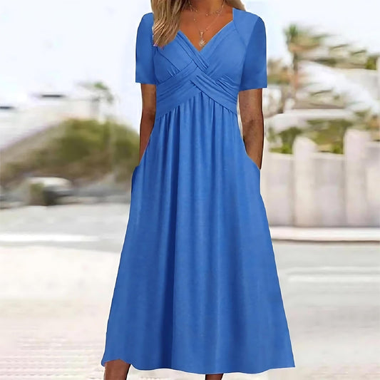 Vicky™ - Casual Elegance Midi Dress - Bandorial
