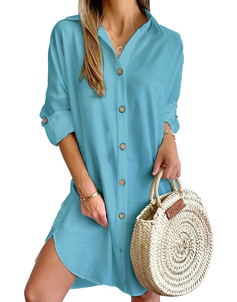 Cassy™ - Button-Up Shirt Dress - Bandorial