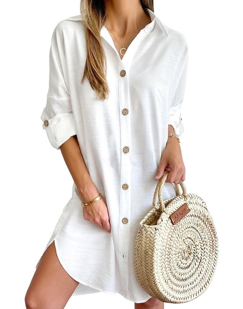 Cassy™ - Button-Up Shirt Dress - Bandorial