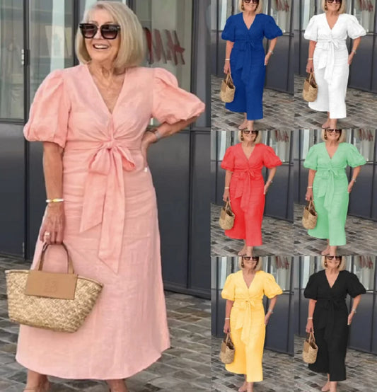 Shayla™ - Elegant V-Neck Dress - Bandorial