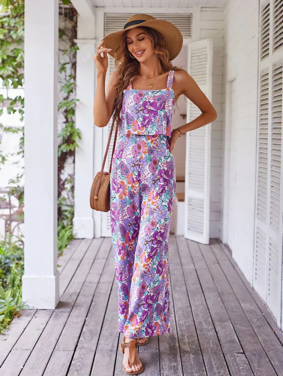 Sandra™ - Floral Wide-leg Jumpsuit - Bandorial