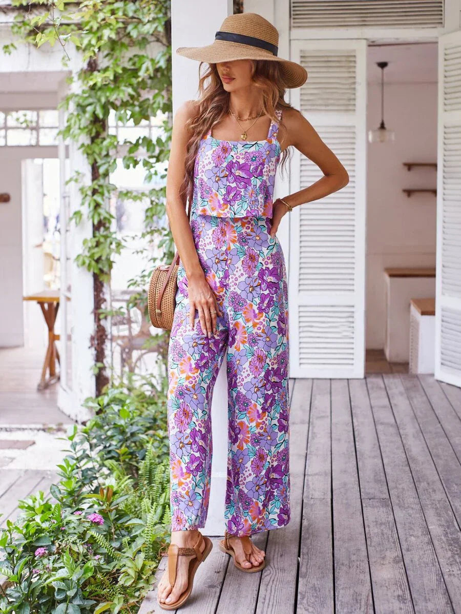 Sandra™ - Floral Wide-leg Jumpsuit - Bandorial