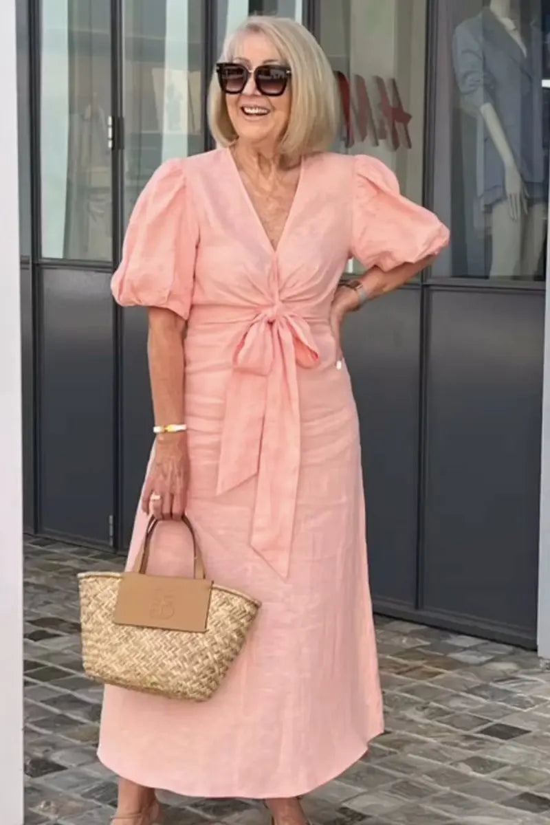 Shayla™ - Elegant V-Neck Dress - Bandorial