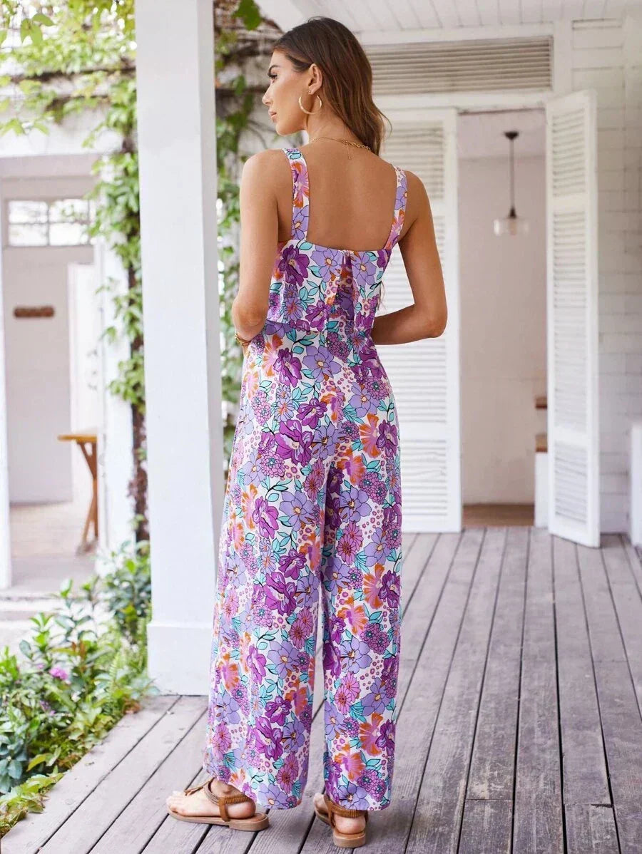 Sandra™ - Floral Wide-leg Jumpsuit - Bandorial