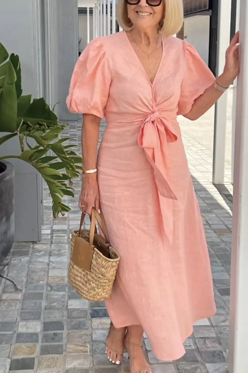 Shayla™ - Elegant V-Neck Dress - Bandorial