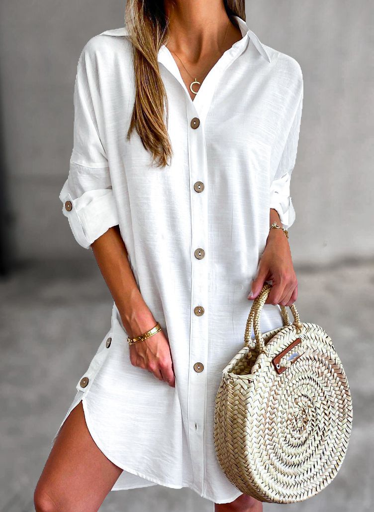 Cassy™ - Button-Up Shirt Dress - Bandorial