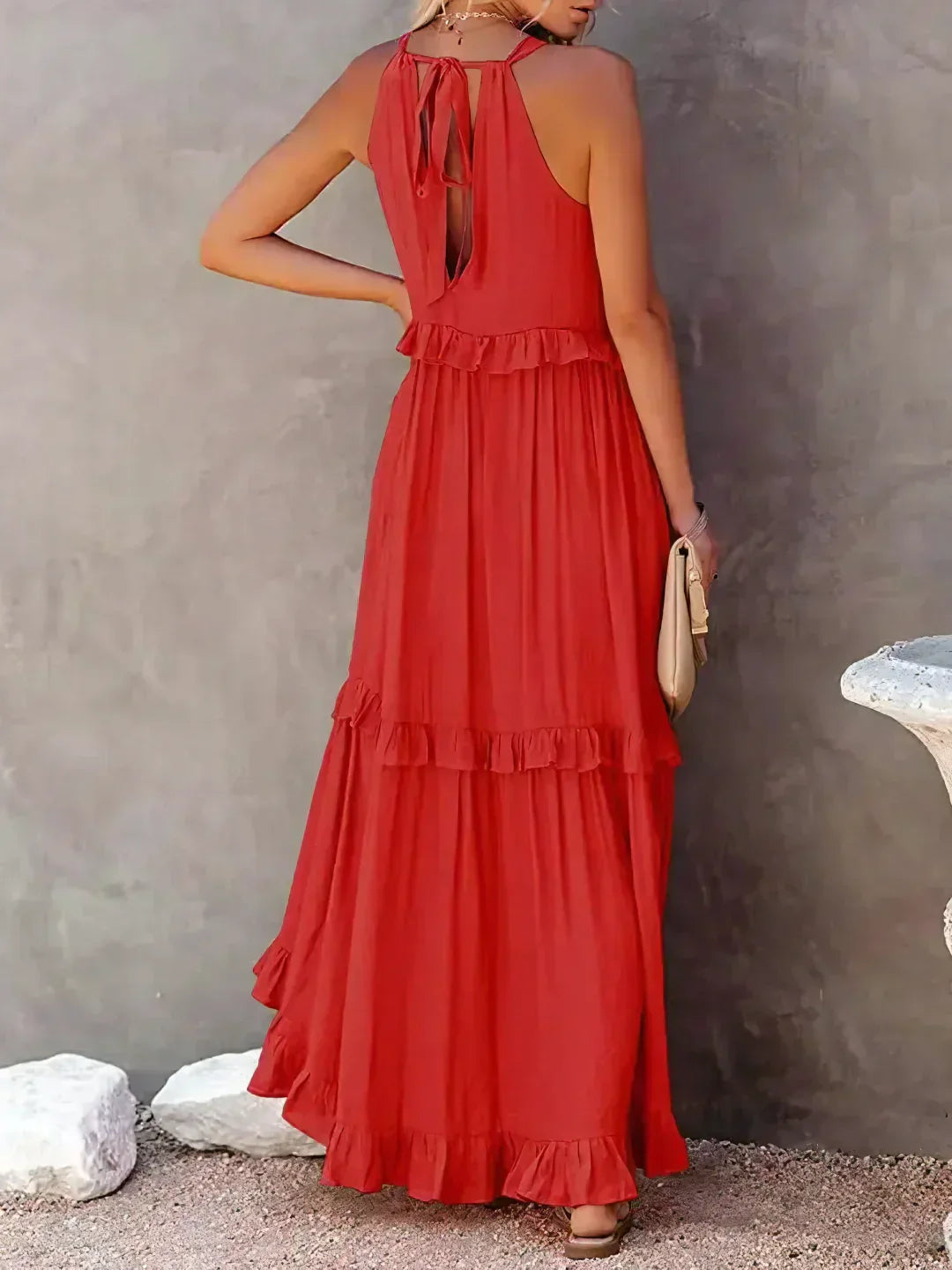 Emilia™ - Halter Ruffle Maxi Dress - Bandorial