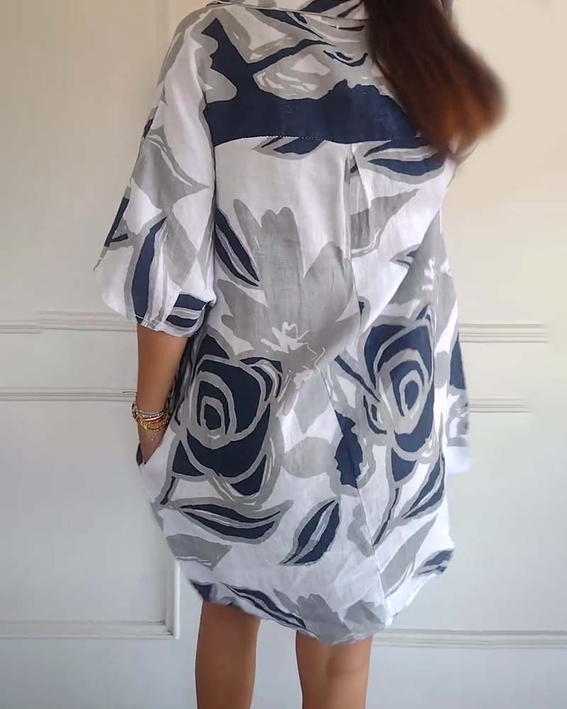 Clementine™ - Floral Shirt Dress - Bandorial