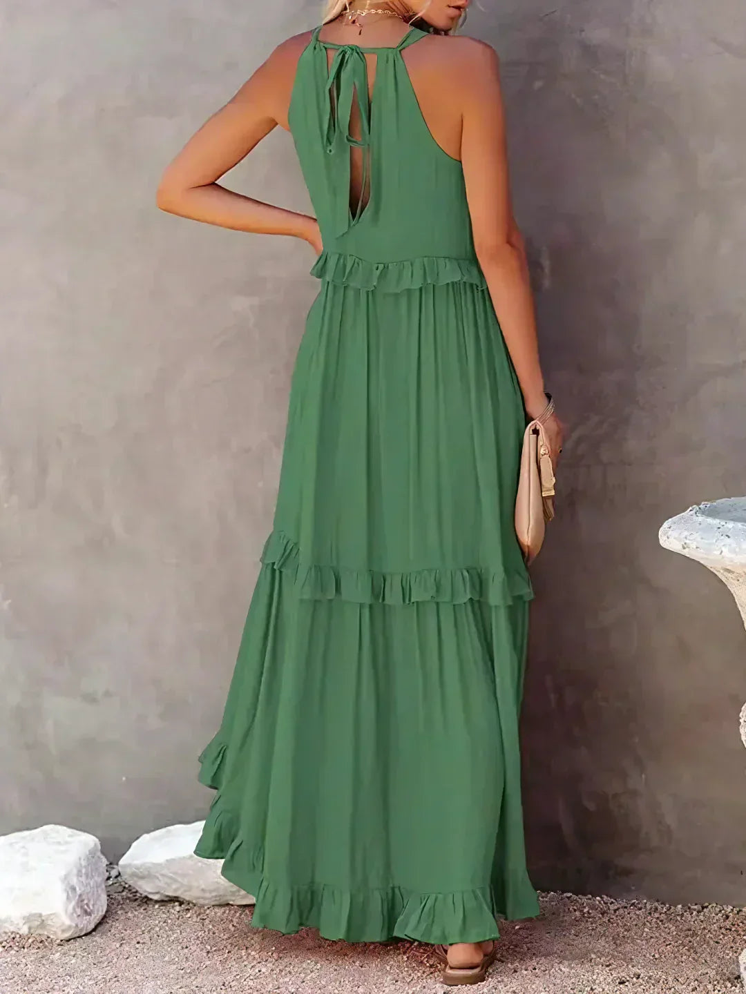 Emilia™ - Halter Ruffle Maxi Dress - Bandorial