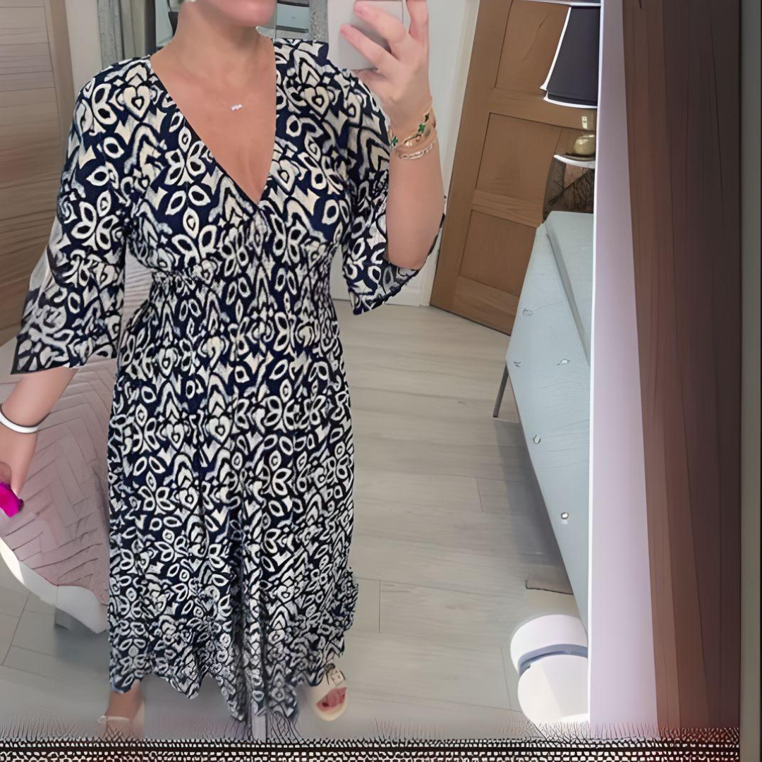 Isabella™ - Boho Printed Dress - Bandorial