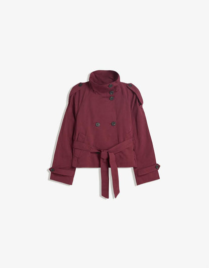 Women's Double Breasted Cropped Trench Coat
