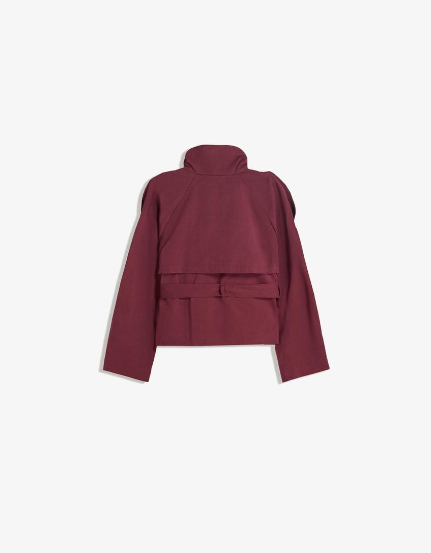 Women's Double Breasted Cropped Trench Coat