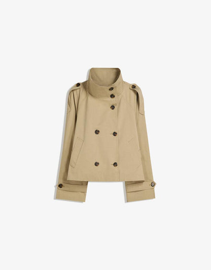 Women's Double Breasted Cropped Trench Coat