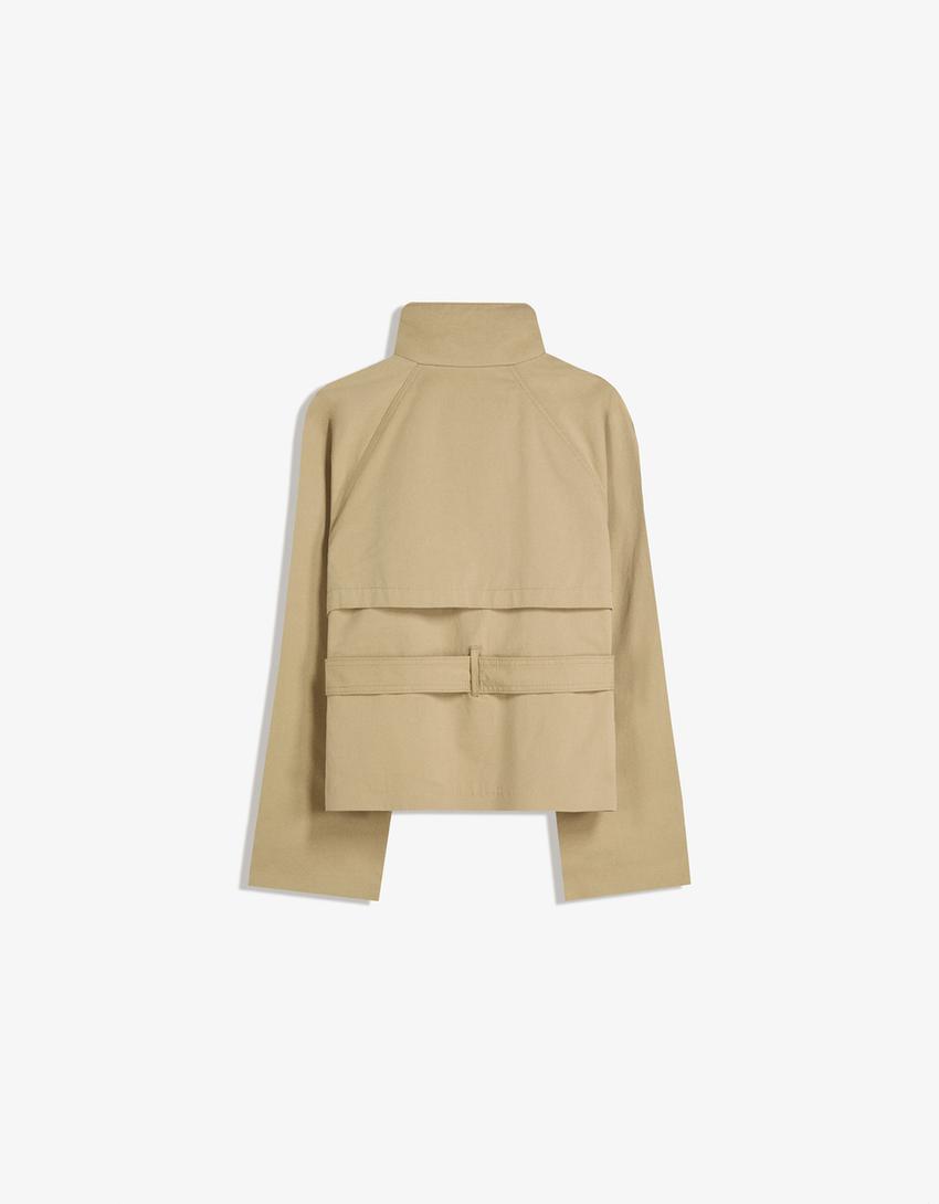 Women's Double Breasted Cropped Trench Coat
