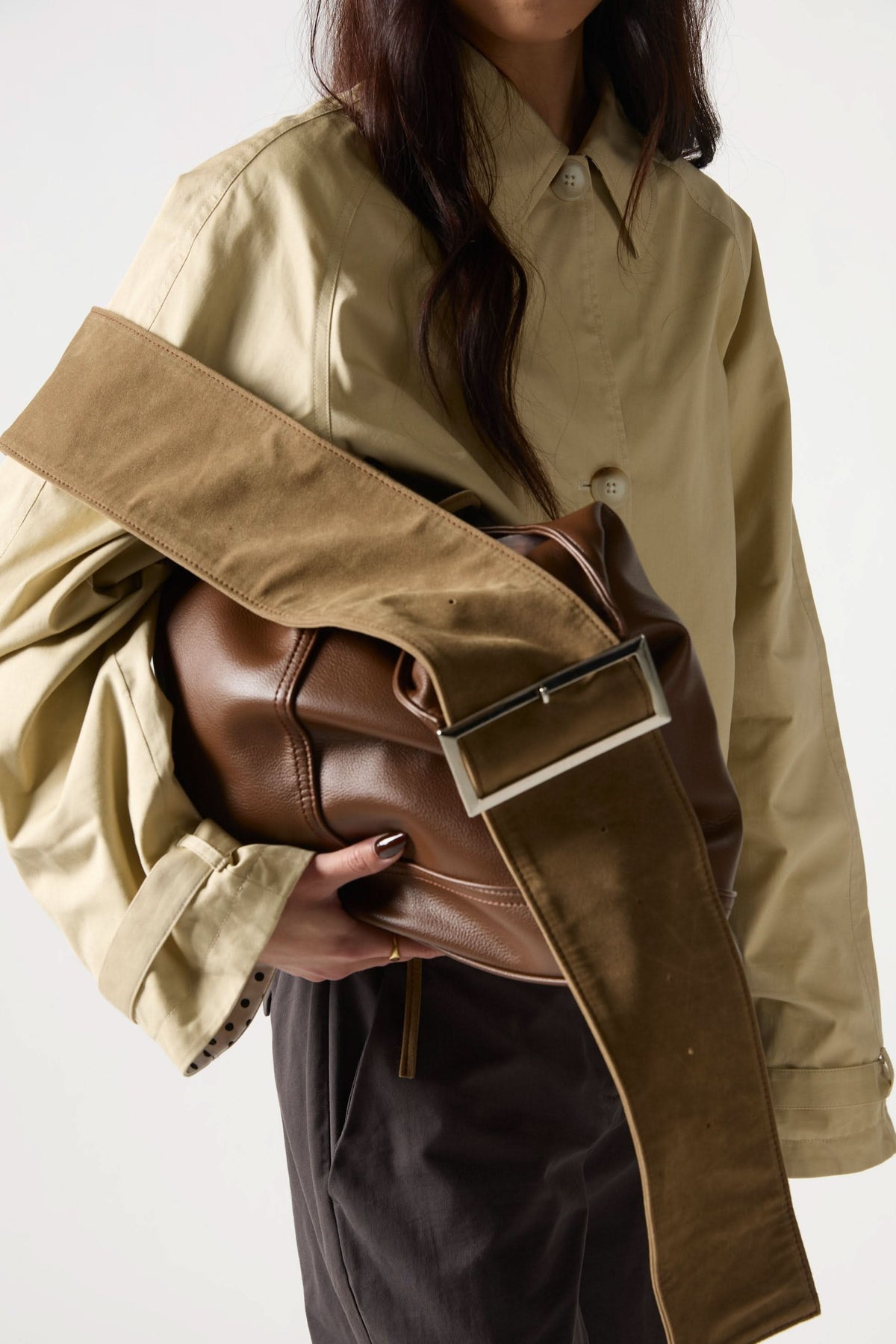 Women's Reversible Button Front Trench Overshirt