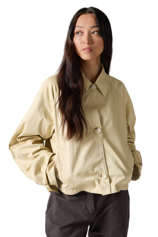 Women's Reversible Button Front Trench Overshirt - Beige