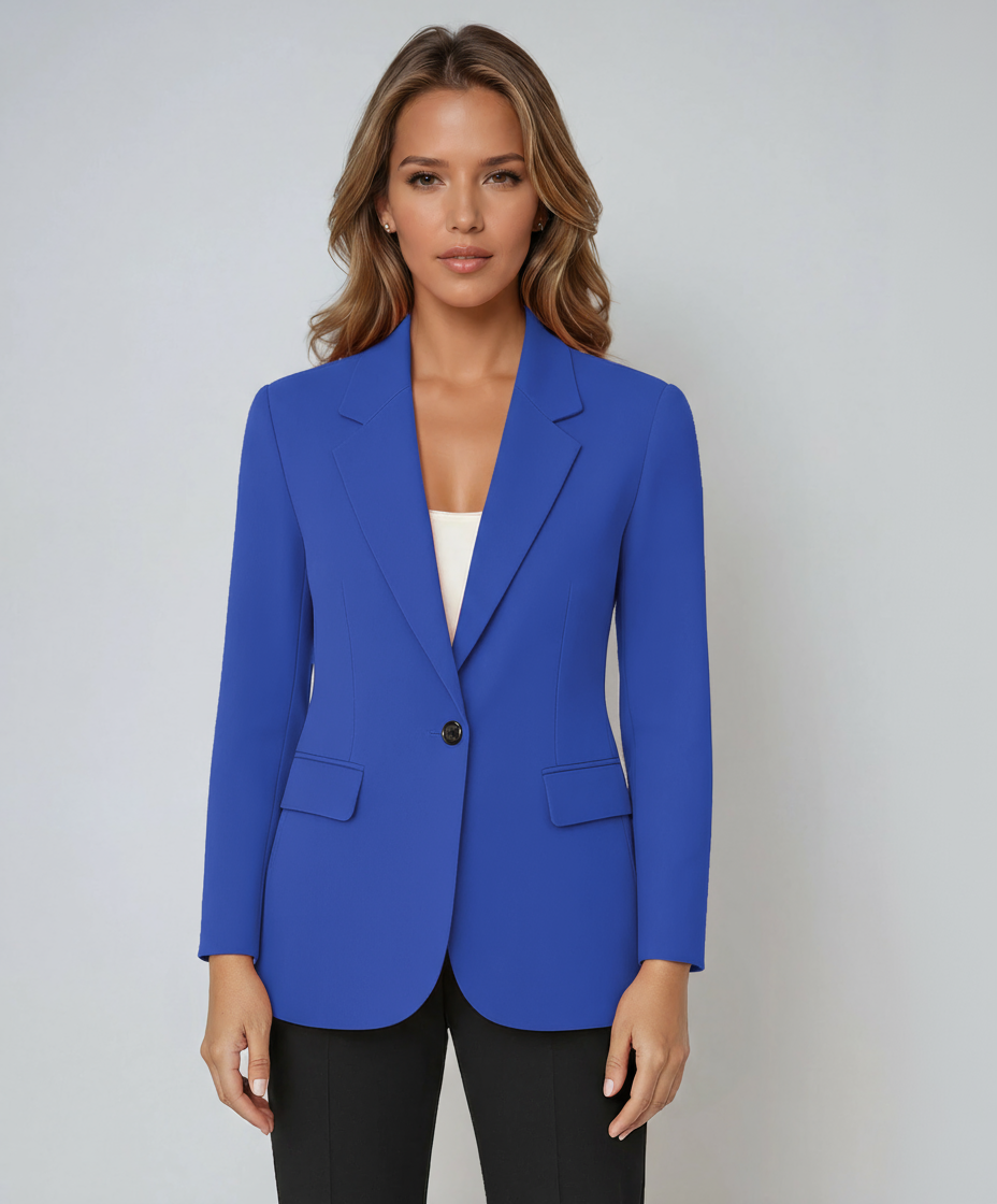 Women's Single Button Tailored Blazer - Blue