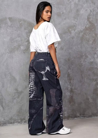 Women’s Wide-Leg Pants with Graphic Prints