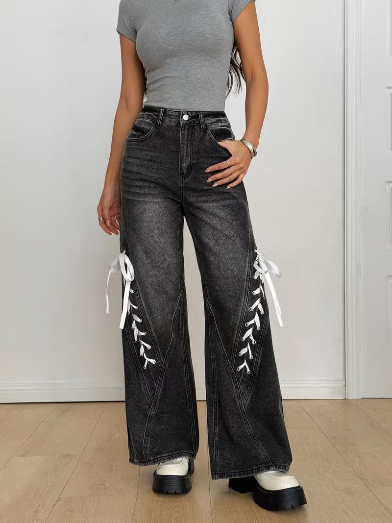 Women’s Wide-Leg Pants with Laces