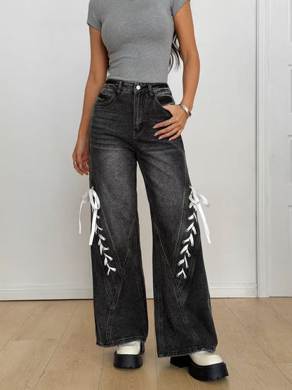 Women’s Wide-Leg Pants with Laces