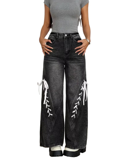 Women’s Wide-Leg Pants with Laces