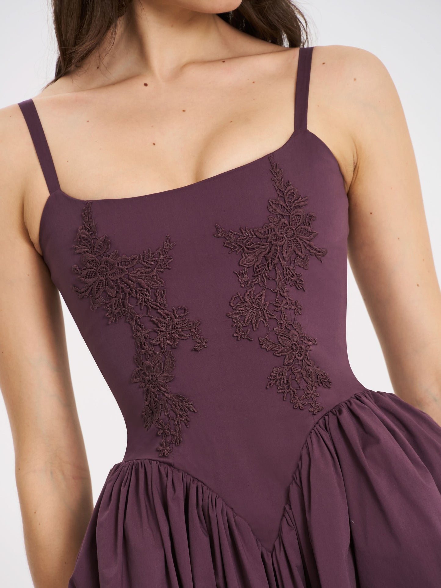 Women's Cocktail Floral Embroidered Midi Dress