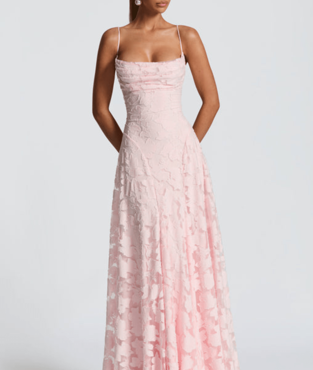 Women's Floral Spaghetti Strap Open Back Maxi Dress in Cherry