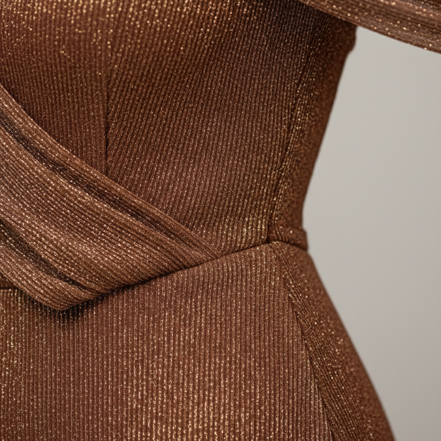 Women's Formal One Shoulder Maxi Dress in Brown